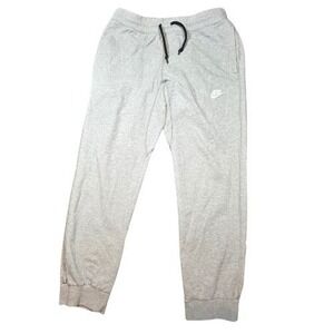 Nike Kids Large Heather Grey Tapered Jogger Sweatpants Drawstring Waistband
